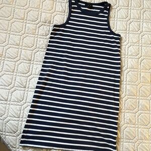 J. Crew Navy and Cream Striped Dress